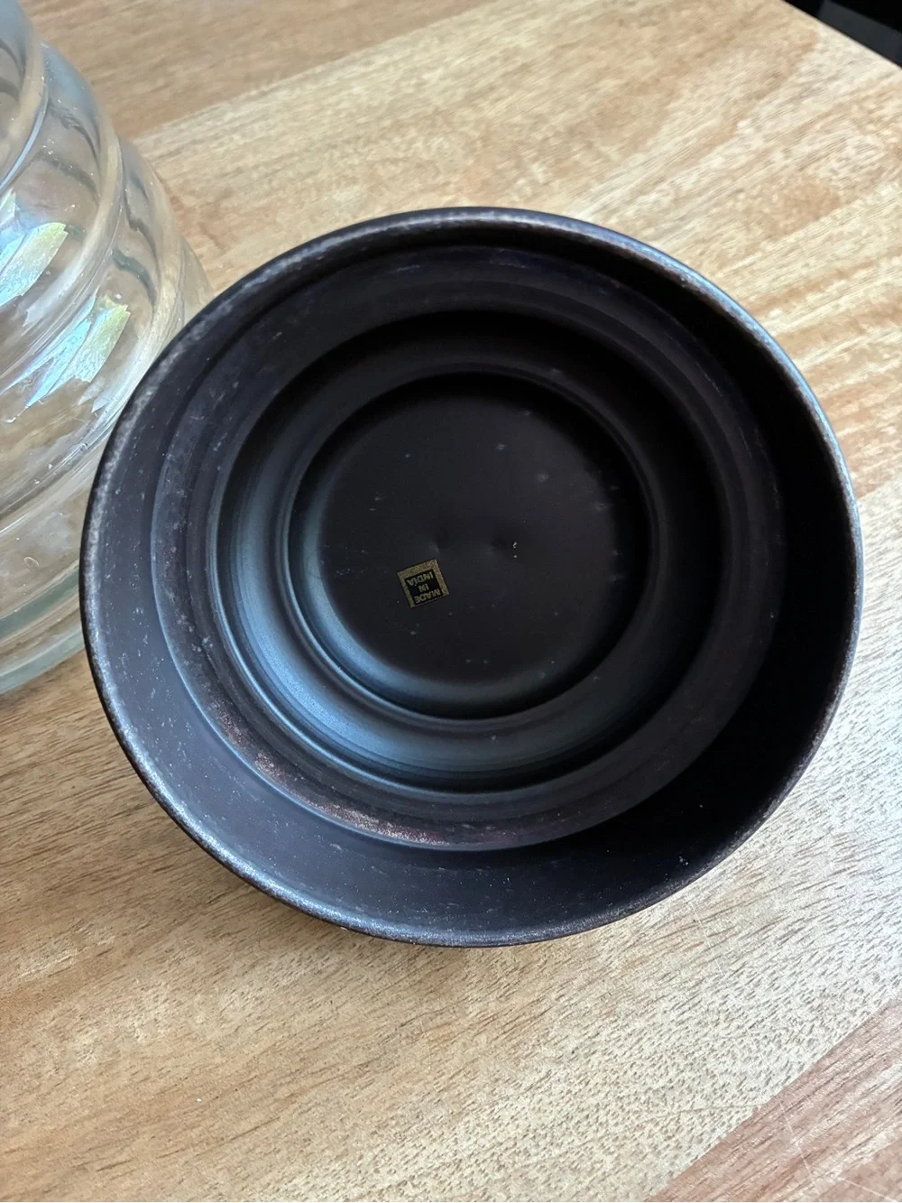 Glass Honey Jar with Black Metal Lid -7.5” x 5”